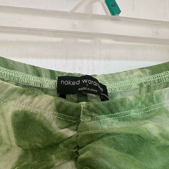 NAKED WARDROBE Vacation Mesh Green Pants - Picture 8 of 10